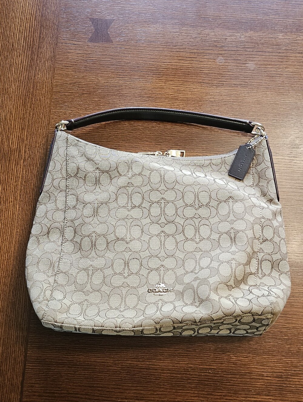 Coach Signature Celeste Shoulder Bag EUC Tan And Brown